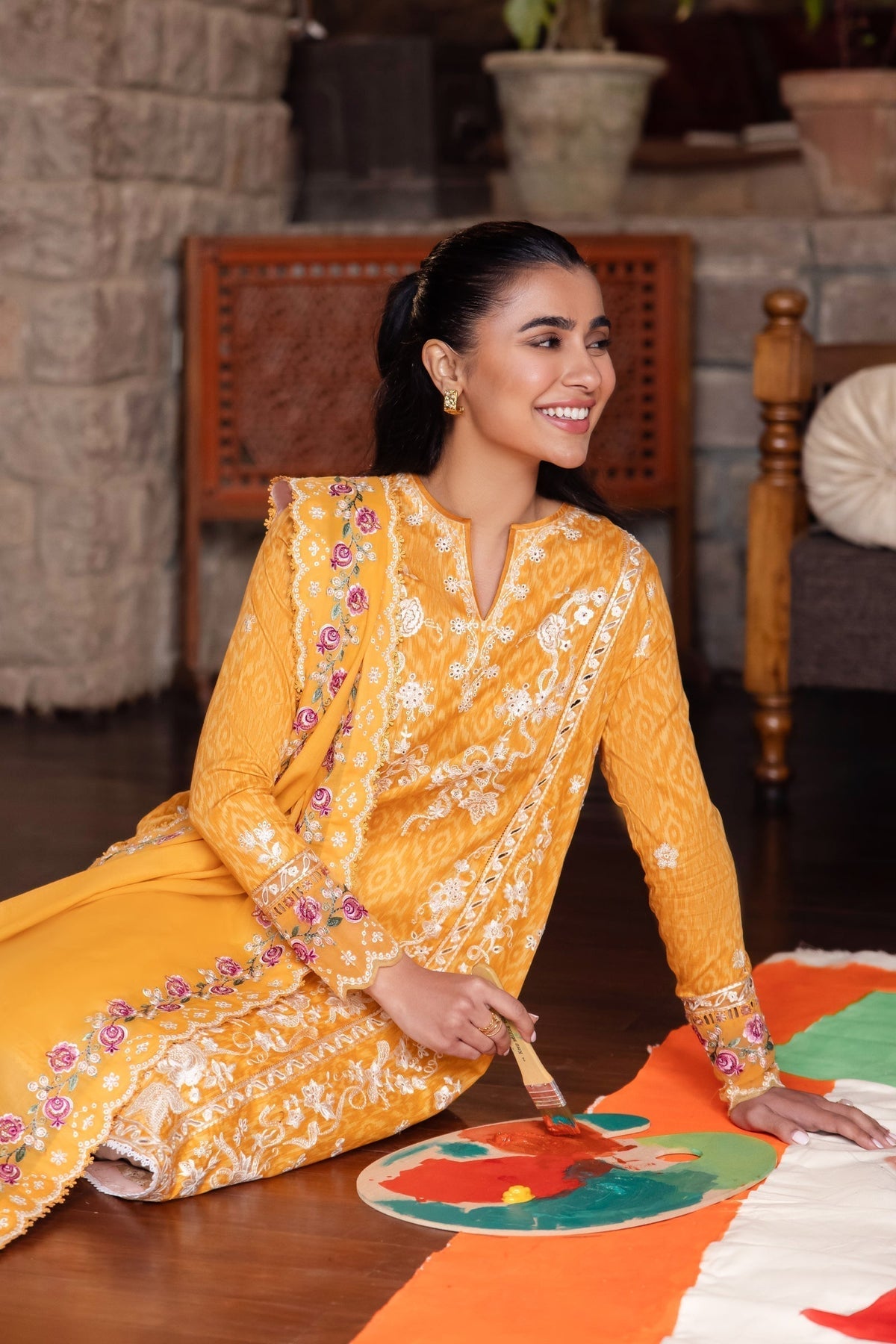 Zaha | Lawn 24 | NARINA (ZL24-15 A) - Ladies Clothes - Maria Faisal