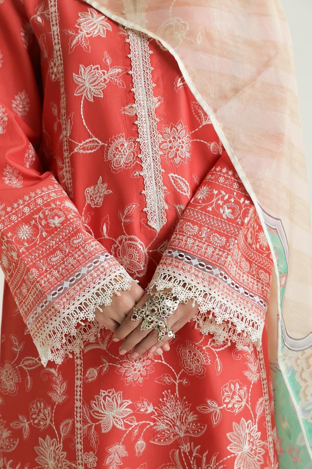 Zara Shahjahan | Luxury Lawn 24 | MAHI-1A - Ladies Clothes - Maria Faisal