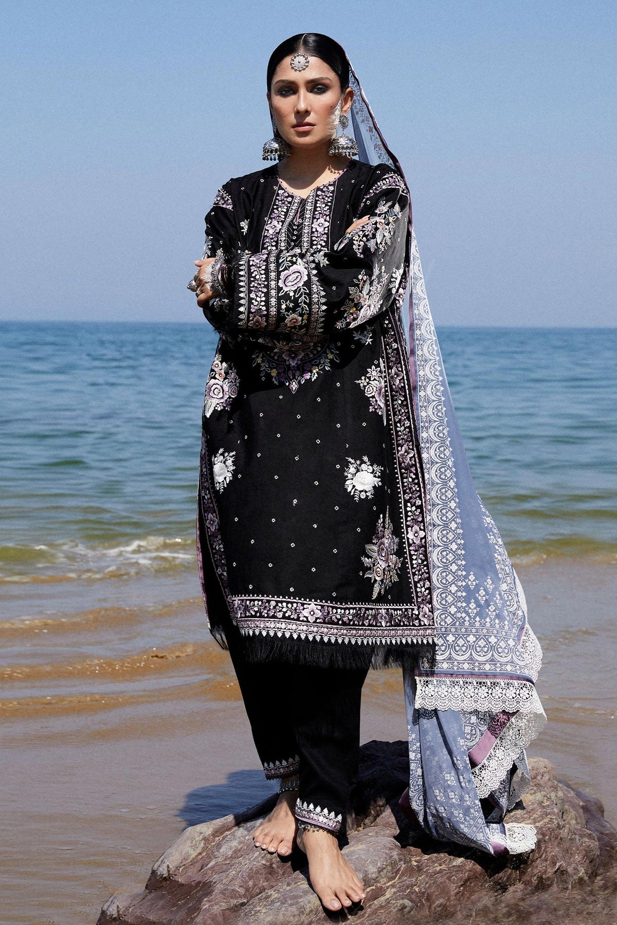 Zara Shahjahan | Luxury Lawn 24 | SIFFA-4B - Ladies Clothes - Maria Faisal