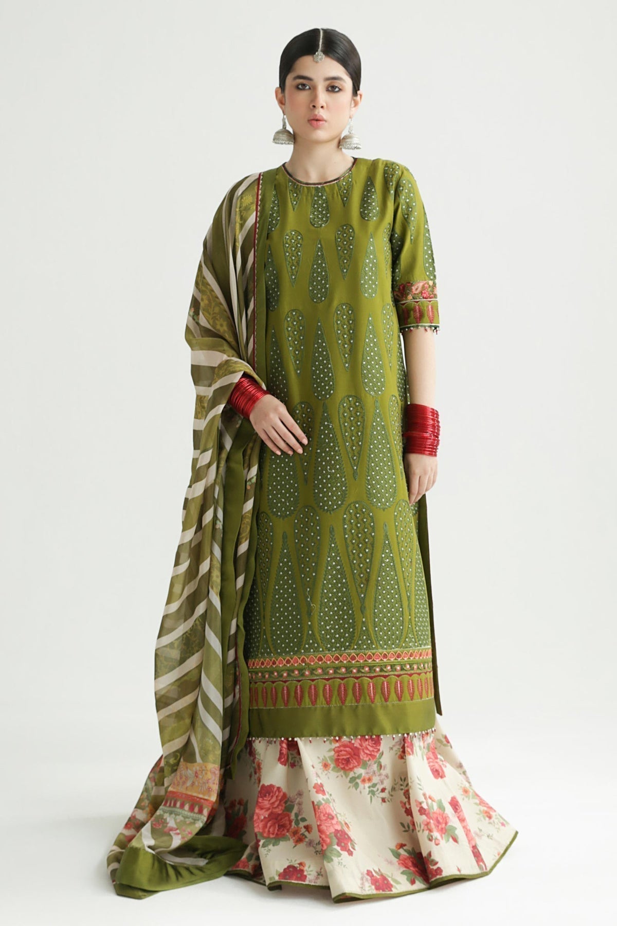 Zara Shahjahan | Luxury Lawn 24 | AAINA-8B - Ladies Clothes - Maria Faisal