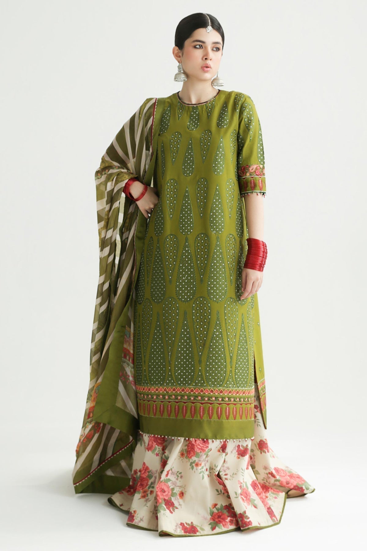 Zara Shahjahan | Luxury Lawn 24 | AAINA-8B - Ladies Clothes - Maria Faisal